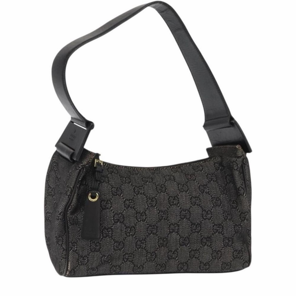 Gucci Monogram Black Denim Shoulder Bag